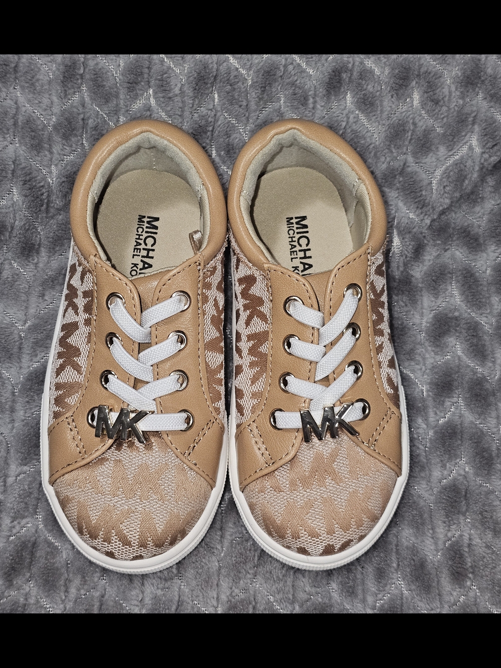 Michael Kors Kids Tan & White Sneakers